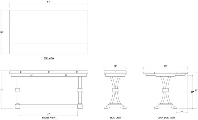 Bramble Customizable Archer Folding Top Sofa Table-3