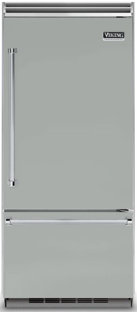 Viking® 5 Series 36 in. 20.4 Cu. Ft. Arctic Grey Built In Bottom Freezer Refrigerator-0