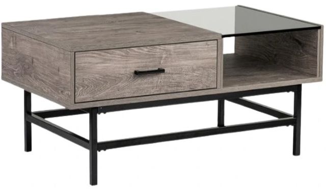 Magnussen Home® Fenwick Whitetail Brown Lift Top Cocktail Table with Matte Black Base-0