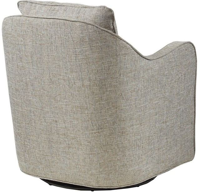 Olliix by Madison Park Grey Multi Brianne Slub Weave Wide Seat Swivel Arm Chair-1