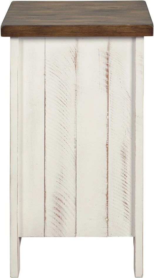 Signature Design by Ashley® Wystfield Brown Chairside End Table with Antique White Base -4