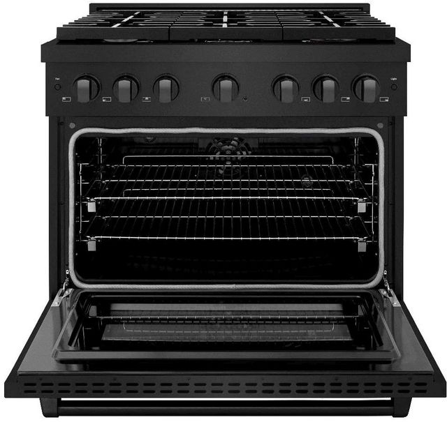 ZLINE Paramount 36" Black Stainless Steel Pro Style Dual Fuel Range-1