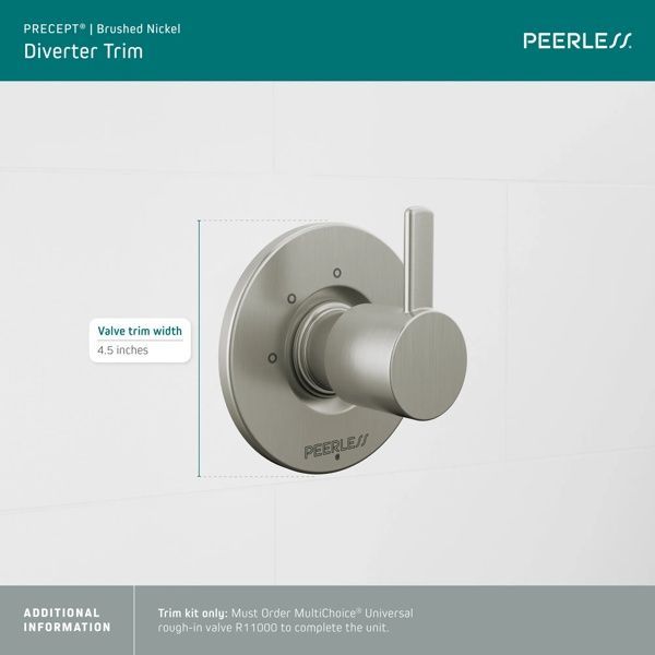  Peerless Precept® Brushed Nickel 3-Setting Diverter Trim-1