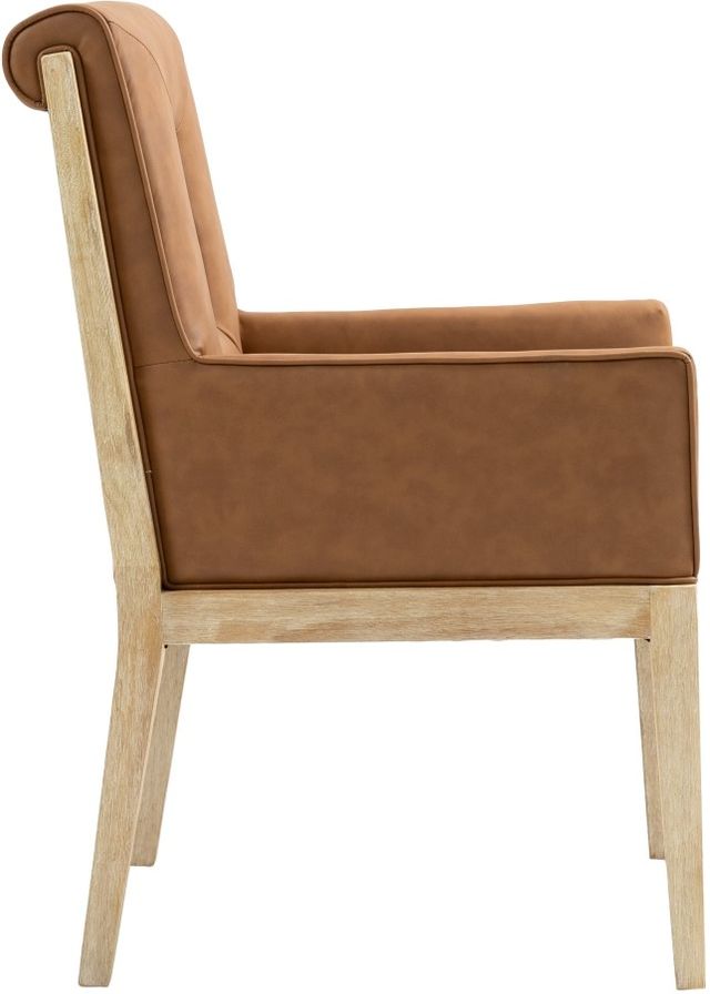Meridian Furniture Gwendolyn Cognac/Natural Vegan Leather Dining Chair-2