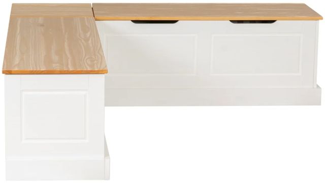 Linon Norah Black/Natural White Nook Bench with Cushion Set-1