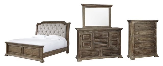 Signature Design by Ashley® Wyndahl 4-Piece Brown California King Panel Bed Set-0