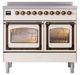 Ilve® Nostalgie II Noblesse 40'' Antique White Pro Style Induction Range with Burnished Trim-1