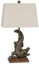 Lamps Per Se Green with Antique Brown Table Lamp-0