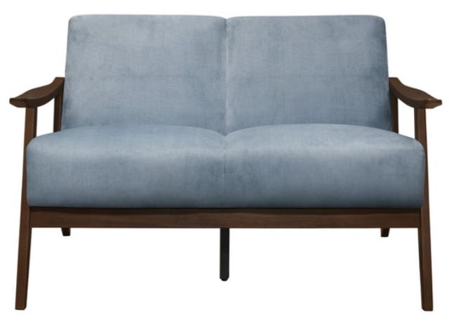 Homelegance® Carlson Blue Gray/Dark Walnut Loveseat-2