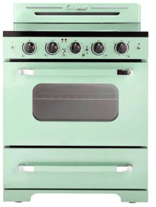 Unique® Appliances Classic Retro 30" Summer Mint Green Freestanding Electric Range-0