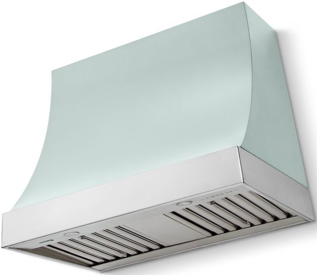 La Cornue CornuFé Marquee 36" Roquefort Range Hood with Polished Chrome Trim-0