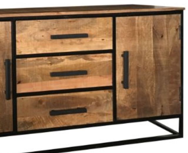 Jaipur Furniture Industrial Sawn 3-Drawer Sideboard-1