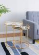 A & B Home 2-Piece  Glass Top Gold Side Table Set-5