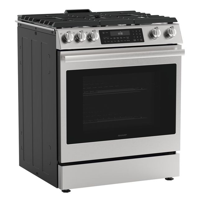 Sharp 30” Stainless Steel Slide-In Gas Range with True European Convection-2