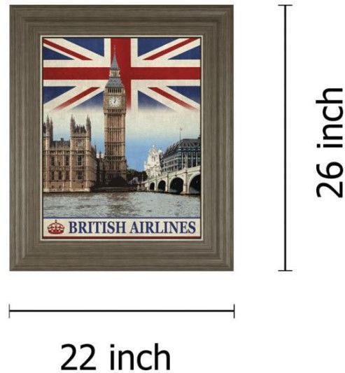 Classy Living The Portmanteau Collection Vintage Travel London 22" Wall Art-2