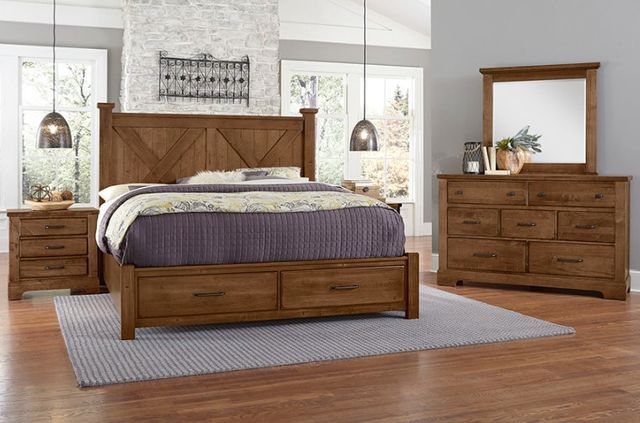 Artisan & Post by Vaughan-Bassett Cool Rustic Amber Queen Storage Panel Bed-1