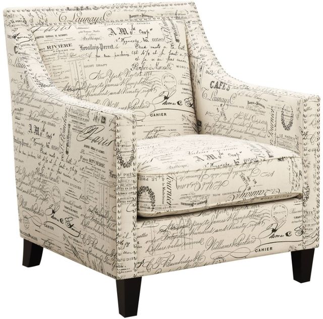 Elements International Erica French Script Chair and Ottoman Set-1