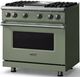 Viking® 5 Series 36" Eucalyptus Pro Style Gas (LP) Range with Polished Chrome Trim-2