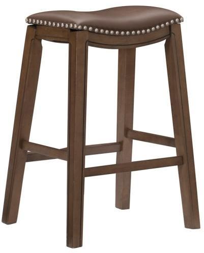 Mazin Furniture Brown 29" Upholstered Pub Height Stool-1