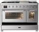 Ilve® Majestic III 48" Stainless Steel Pro Style Dual Fuel Natural Gas Range with Griddle and Chrome Trim-2