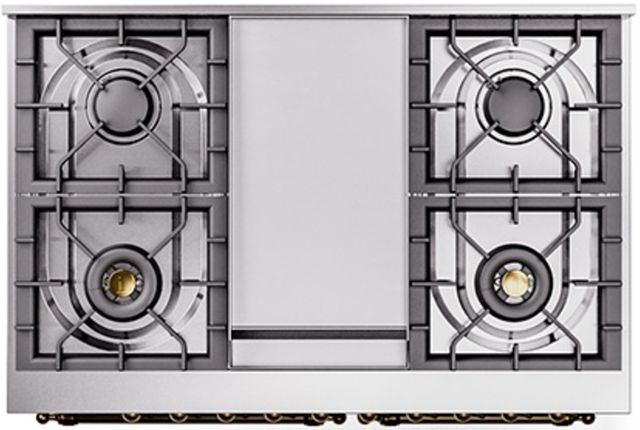 Ilve® Nostalgie II Series 40" Burgundy Pro Style Dual Fuel Range-2