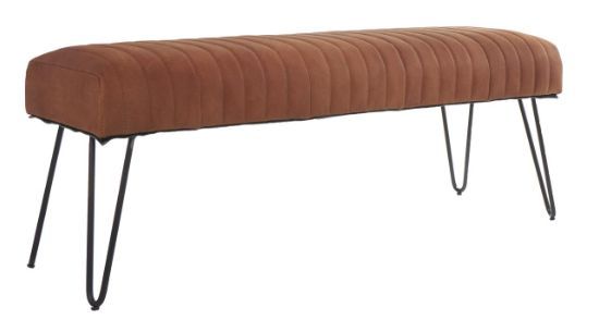 Deco Marche Brown Leather Bench-0