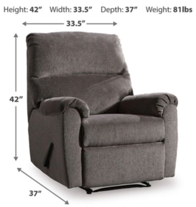 Signature Design by Ashley® Nerviano Gray Manual Recliner-3