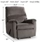 Signature Design by Ashley® Nerviano Gray Manual Recliner-3