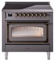 Ilve® Nostalgie II Noblesse 36'' Graphite Matte Pro Style Induction Range with Burnished Trim-0