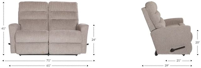 La-Z-Boy® Liam Pebble Manual Wall Reclining Loveseat-4
