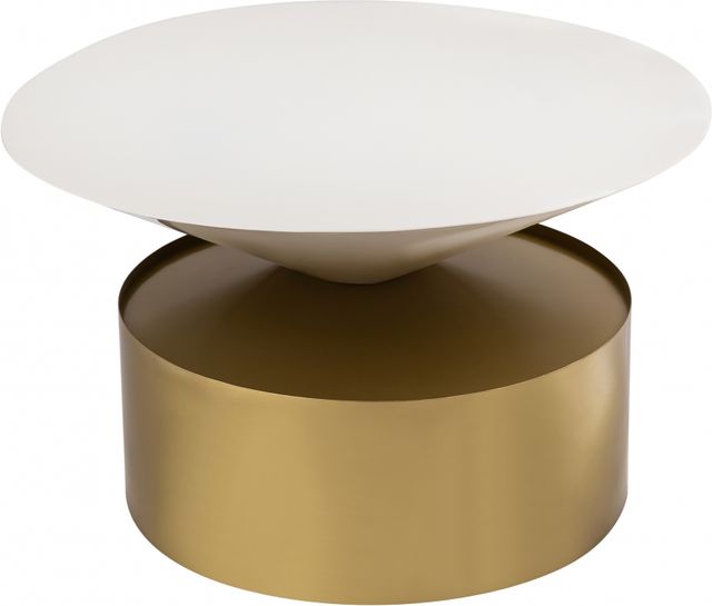 Meridian Furniture Damon White/Brass Coffee Table-2