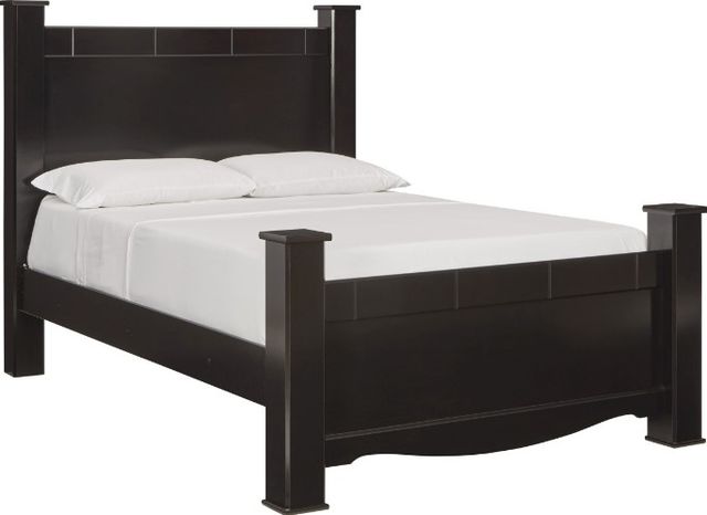 Signature Design by Ashley® Mirlotown 5-Piece Almost Black Queen Poster Bed Set-1