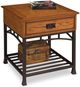 homestyles® Modern Craftsman Brown End Table with Black Metal Base-0