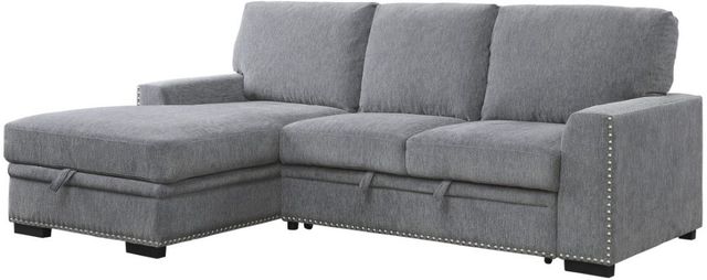 Homelegance® Morelia 2-Piece Gray Left Arm Facing Sectional with Pull-out Bed and Hidden Storage -2