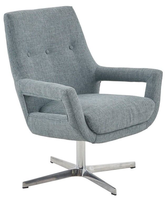 Olliix by INK+IVY Daisy Blue Multi Swivel Chair-1