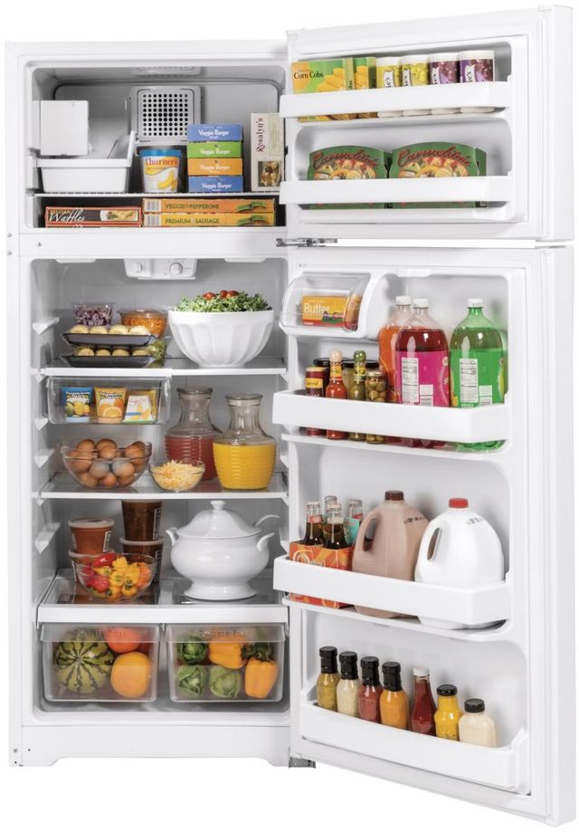 GE® 28" 17.5 Cu. Ft. White Top Freezer Refrigerator-4