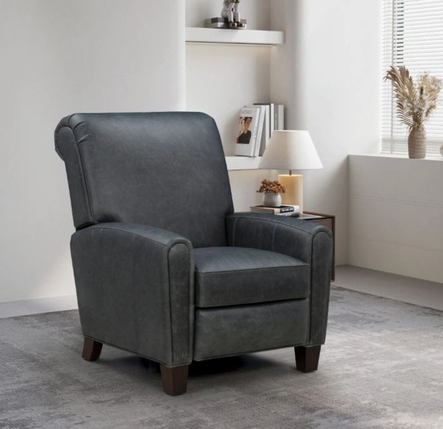 BarcaLounger® Harrington Clifton Gray Leather Manual Recliner-2