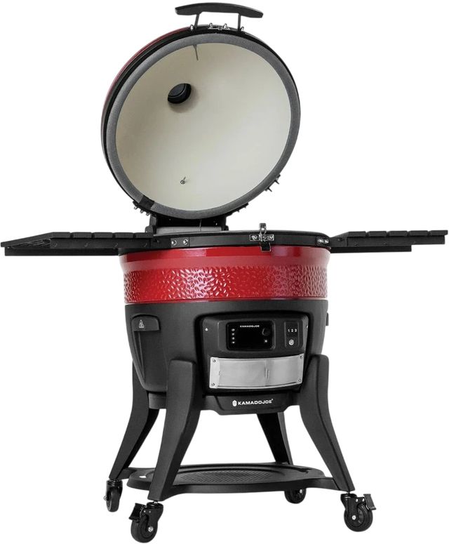 Kamado Joe® Big Joe® 58" Red Digital Freestanding Charcoal Grill and Smoker-1