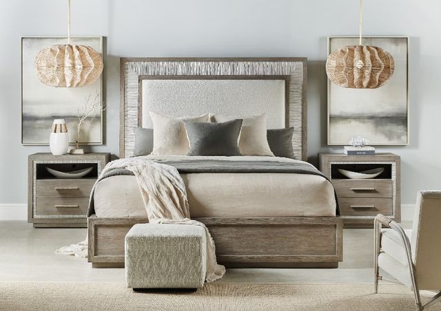 Hooker® Furniture Serenity Rookery Macrame Arctic/Malibu California King Upholstered Panel Bed-1