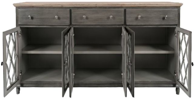 Jofran Inc. Aurora Hills Bisque/Brushed Gray 6-Door Accent Chest-2
