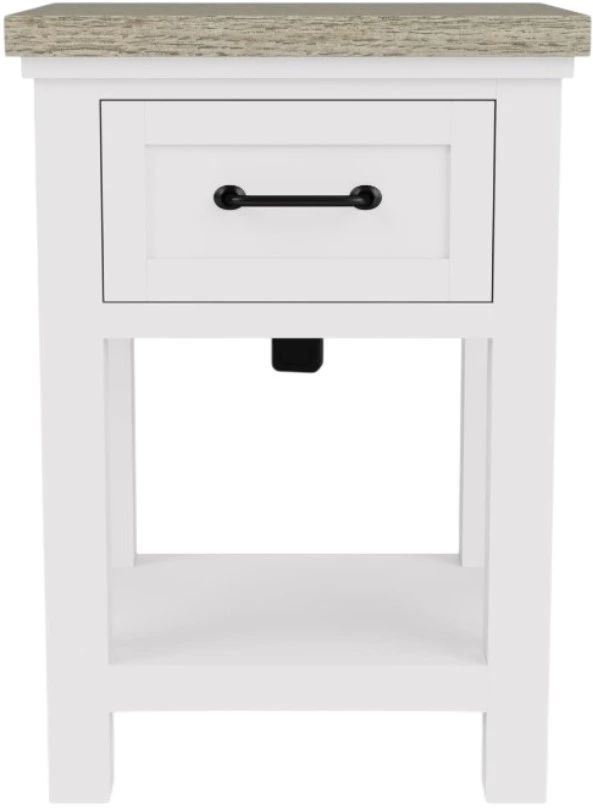 Riverside Furniture Cora Cloud/Fog 1-Drawer Nightstand-2