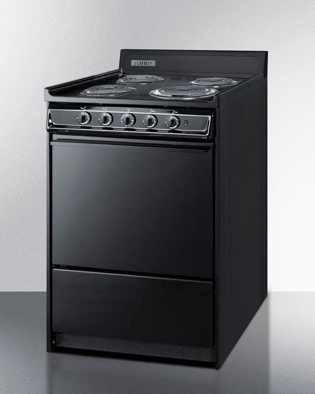 Summit® 24" Black Freestanding Electric Range-1