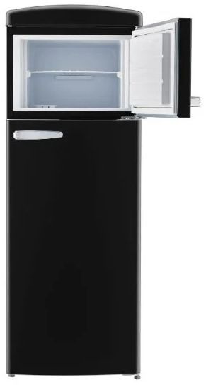 Unique® Appliances Classic Retro 22'' 7.5 Cu. Ft. Matte Black Top Freezer Refrigerator-1