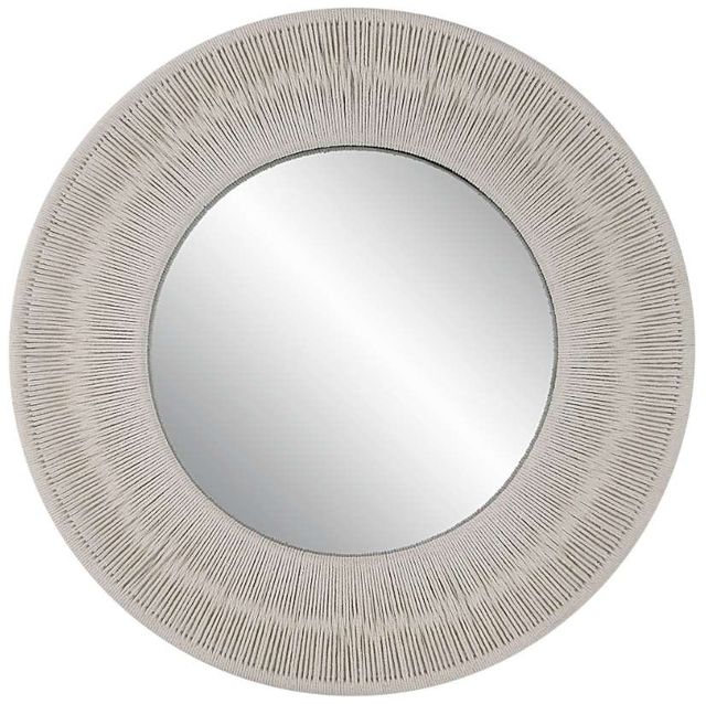 Uttermost® Sailor's Knot White Small Round Mirror-0