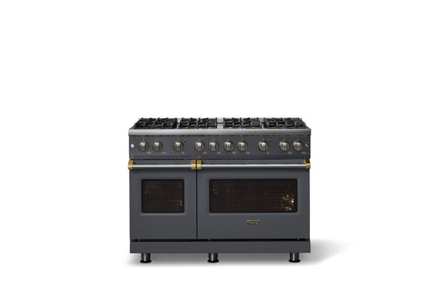 Viking® 5 Series 48" Cast Black Pro Style Gas (LP) Range with Polished Chrome Trim-3