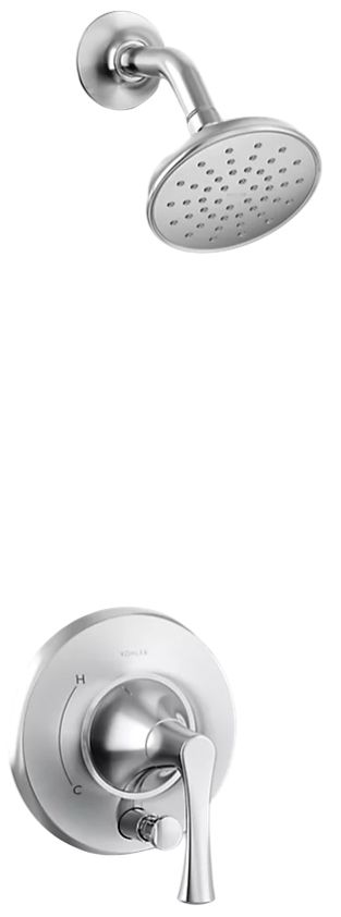 KOHLER® Buckley™ Rite-Temp® Polished Chrome 1.75 GPM Shower Trim Kit with Push-Button Diverter-0
