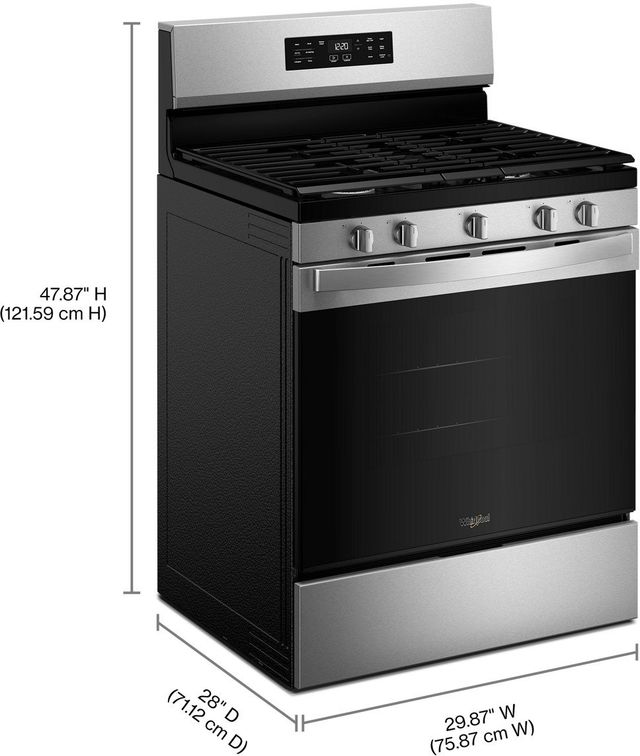 Whirlpool® 30" Stainless Steel Freestanding Gas Range with Air Cooking Technology and Steam Clean-2