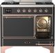 Ilve® Majestic III 40" Graphite Matte Pro Style Dual Fuel Liquid Propane Range with Solid Door and Copper Trim-3