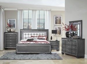 Mazin Furniture Allura Gray Queen Bed-2
