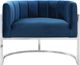 TOV Furniture Magnolia Navy Velvet Chair with Silver Base-0
